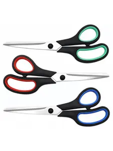 LMMAKE Ultra Sharp 2.5mm Thick Blade 7.9" All Purpose Scissors 3-Pack Comfort Grip for Office Desk Sewing Fabric Home Craft Teacher School Supplies Right Left Handed