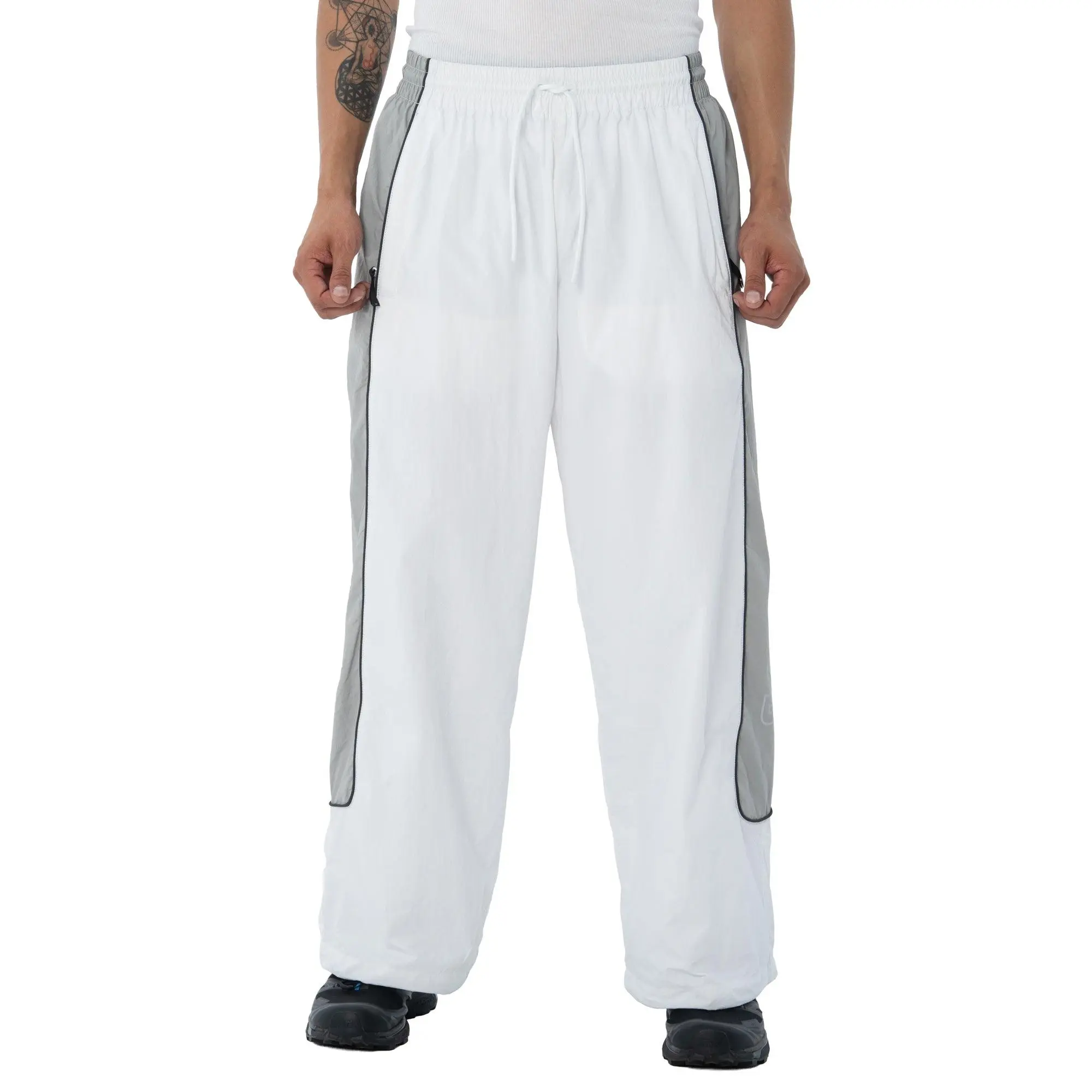 Pro Club Men's Oversized Athletic Track Pants - Wide-Leg Polyester & Nylon Shell with Contrast Side Panels, Pro Clubs, Wide-Leg Cut Adds Modern Street Flair, Baggy Track Men's Pants