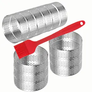 12 Pack 3.15 Inch Perforated Tart Rings – Stainless Steel Round Mousse Cake Molds, Metal Pastry Rings for Baking Fruit Tarts, Mini Quiches