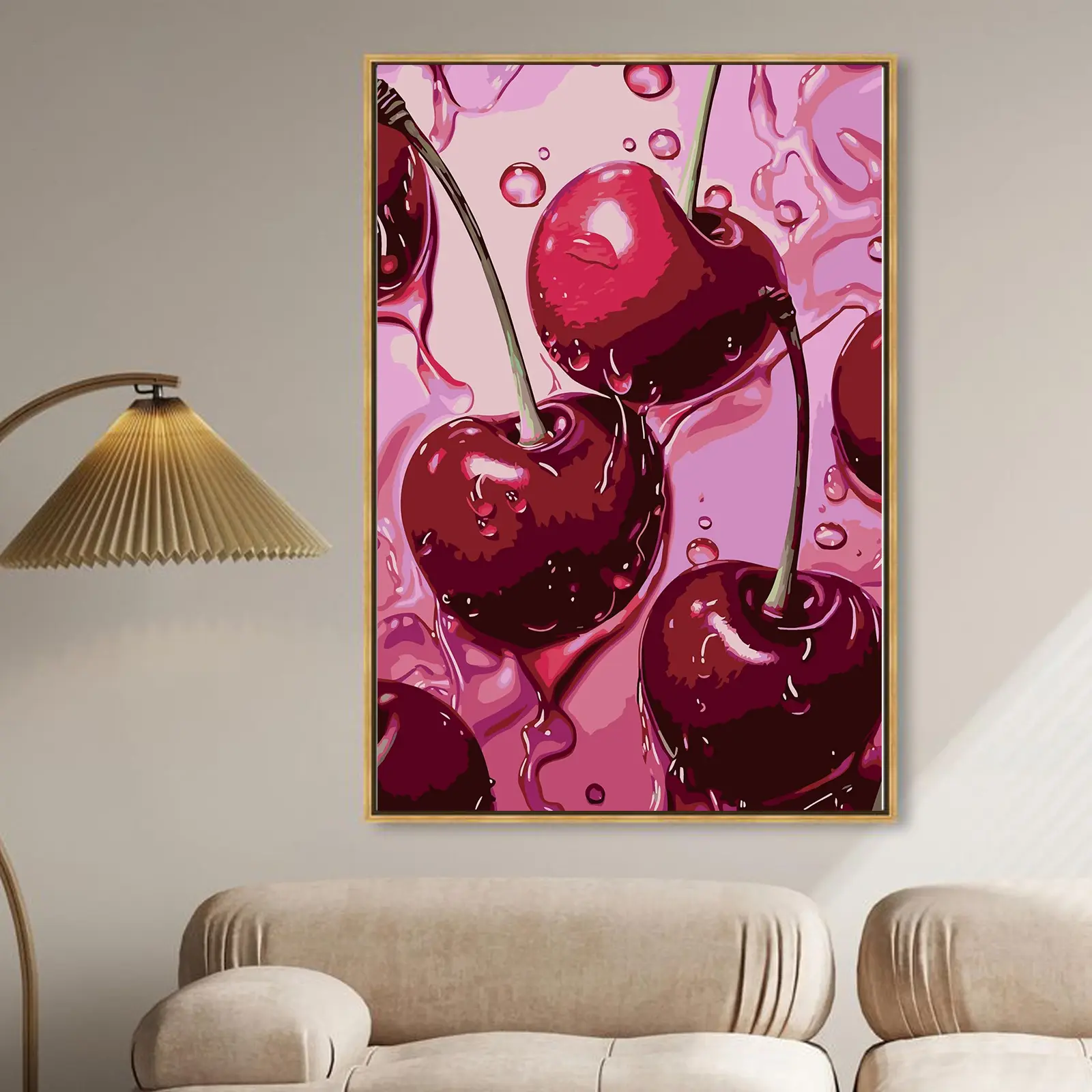 Cherry Diamond Painting Kits for Adults 5D Diamond Art Kits Full Drill DIY Crafts Diamond Painting Kit Adult for Home Decor Gift 1/2/3/4/5/6PCS