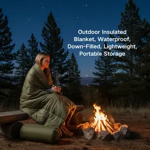 Upgrade Your Thick Wool Blanket! Portable & Wearable Camping Quilt. Packs Smaller, Lighter & Weatherproof. For Car Bed, Stadium, Backpacking. A Game-Changer! | camping cot, Folding Chair, pillow, Sleeping Bag, Travel Accessories