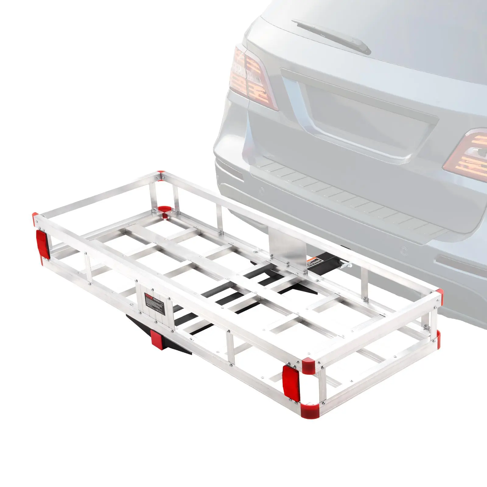 【summerfinds】VEVOR 49.4 x 22.4 x 7.1 in Hitch Cargo Carrier, 500lbs Loading Capacity Trailer Hitch Mounted Cargo Basket, Rust-proof Aluminum Luggage Carrier Rack Fits 2" Hitch Receiver for SUV Truck Pickup Camping