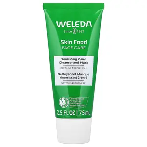 Weleda Skin Food Face Care, Nourishing 2-in-1 Cleanser and Beauty Mask, 2.5 fl oz (75 ml)