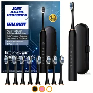 Electric Toothbrush With Brush Heads Set, Waterproof Sonic Toothbrush, USB Rechargeable Toothbrush For Adults, Stocking Filler