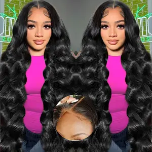 Karlami Hair 5X5 Wear and Go Glueless Wigs Body Wave Lace Front Wigs Human Hair Pre Plucked 150 Density HD Transparent Lace Frontal Wigs Human Hair for Women 9A Glueless Wigs Human Hair with Baby Hair glueless wig