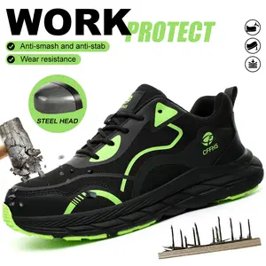 Men's Safety Shoes Anti-Smash Steel Toe Anti-Puncture Kevlar Lightweight Breathable Work Boots for daily life and work Non-Slip Black Closed Toe Footwear Sneakers with Swivel Buckle - Steel Toe, Breathable Mesh Upper