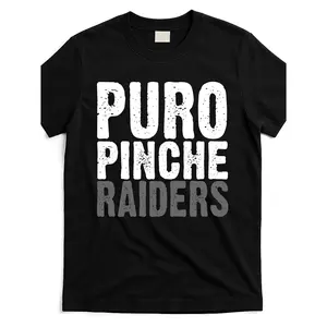 Puro-Pinche-Raiders-T-Shirt_Ppr2881379-At_Black_Product_Image Same Style for Men And Women 2025 Summer Short-Sleeved Printed T-Shirt Graphic Tees Casual