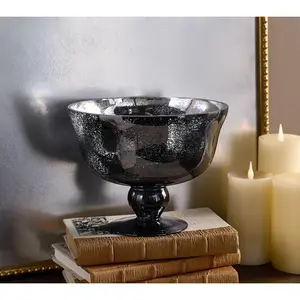 Mercury Glass Footed Bowl by Valerie
