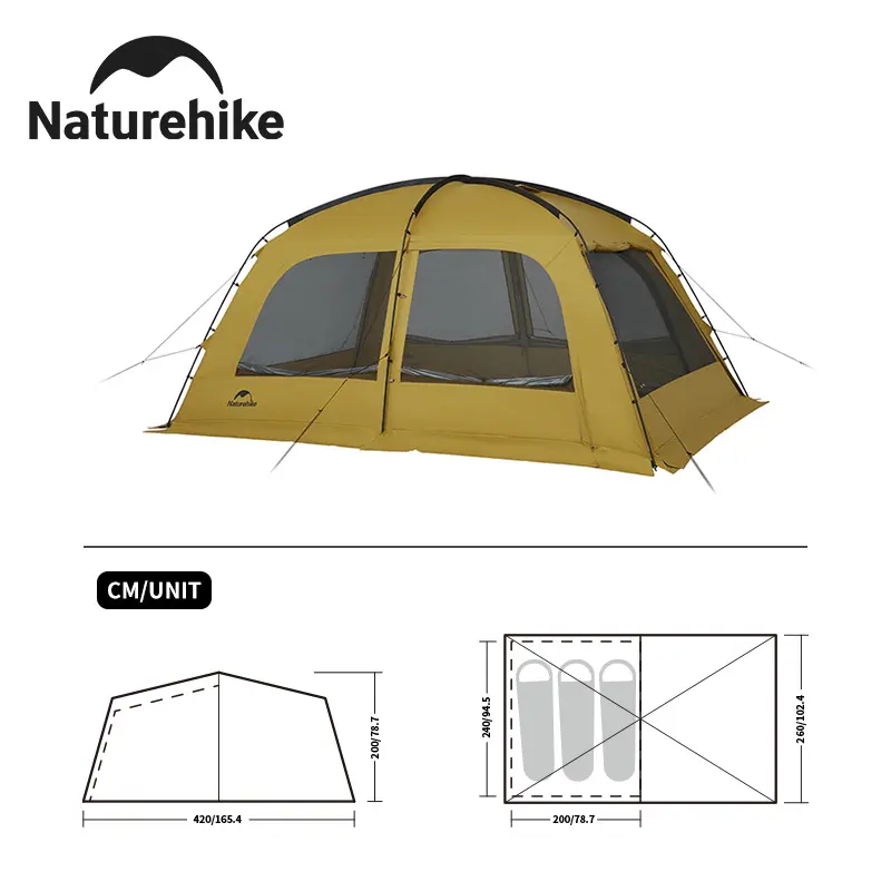 Naturehike Dune Hot Tent with Stove Jack,Double Layer 4 Season Tent,Waterproof 2-4 Person Tents for Camping