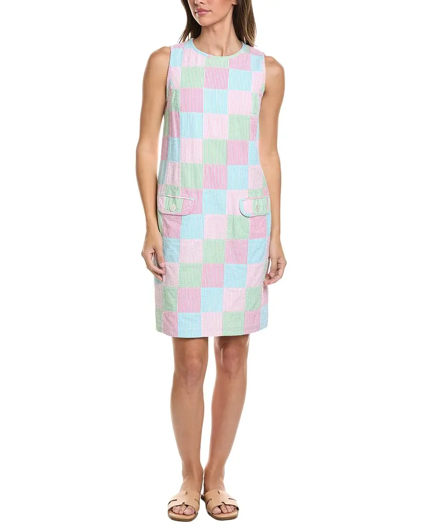 Brooks Brothers Seersucker Patchwork Shift Dress Brooks Brothers Seersucker Patchwork Shift Dress