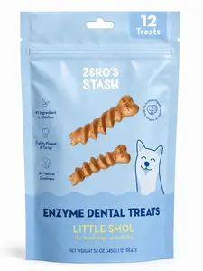 Zero's Stash Enzyme Dental Treats for Small Dogs | 12 Count | Daily Dental Chew for Dogs - Lil Smol Dog