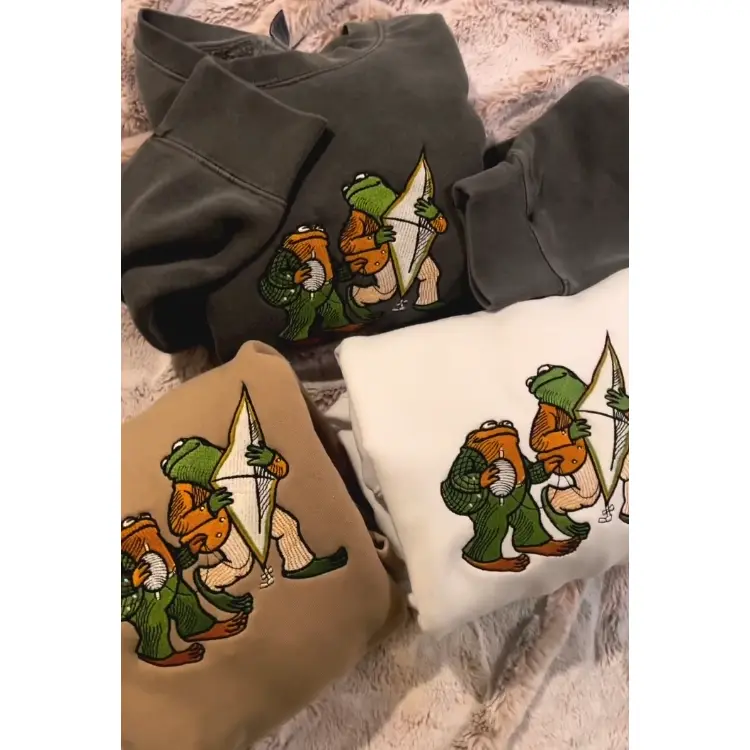 Frog and Toad fly a kite crew neck sweatshirt