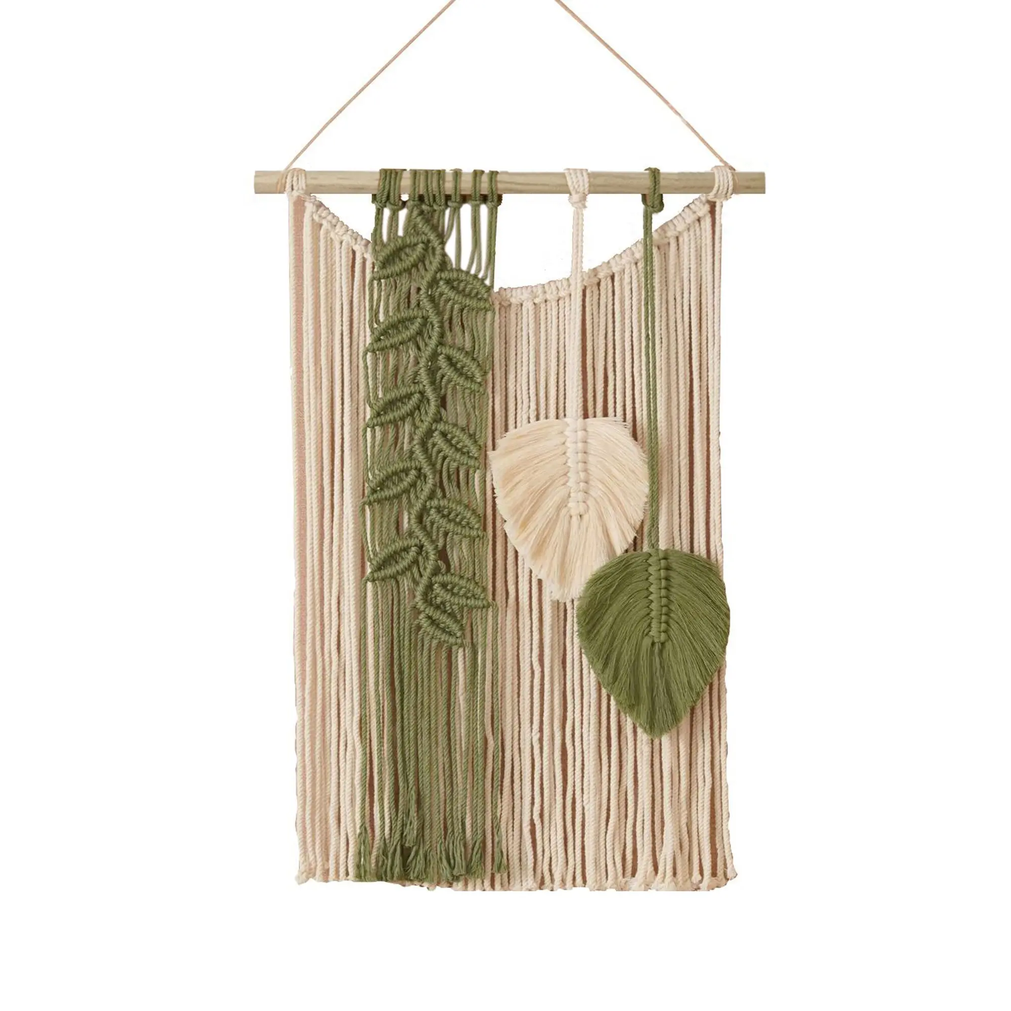 Bohemian Style Wall Decor Tapestry, Handmade Macrame Leaf Fringe Background Rug, Boho Home Decoration, Boho Room Decor, Home Decor Supplies, Living Room Wall Decor, Unique Artistic Design, Wall Hanging Tapestry, Durable Decorative Tapestry