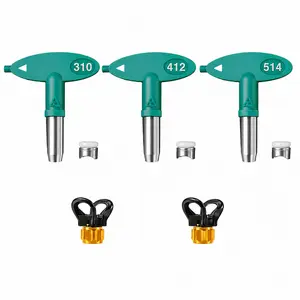 FFLP Airless Spray Gun Tips (310, 412, 514) with 2 Tip Guards, RAC X Fine Finish Low Pressure Reversible, Smooth Paint Finish 5-Pack outdoorfun