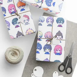 Blue Lock Bachira Isagi Kaiser Chigiri Shido Rin Chibi Anime Manga Charming Character Wrapping Paper – Fun Gift Wrap for Parties, Holidays, and Special Occasions, Cute Design, Unique Gift Supplies
