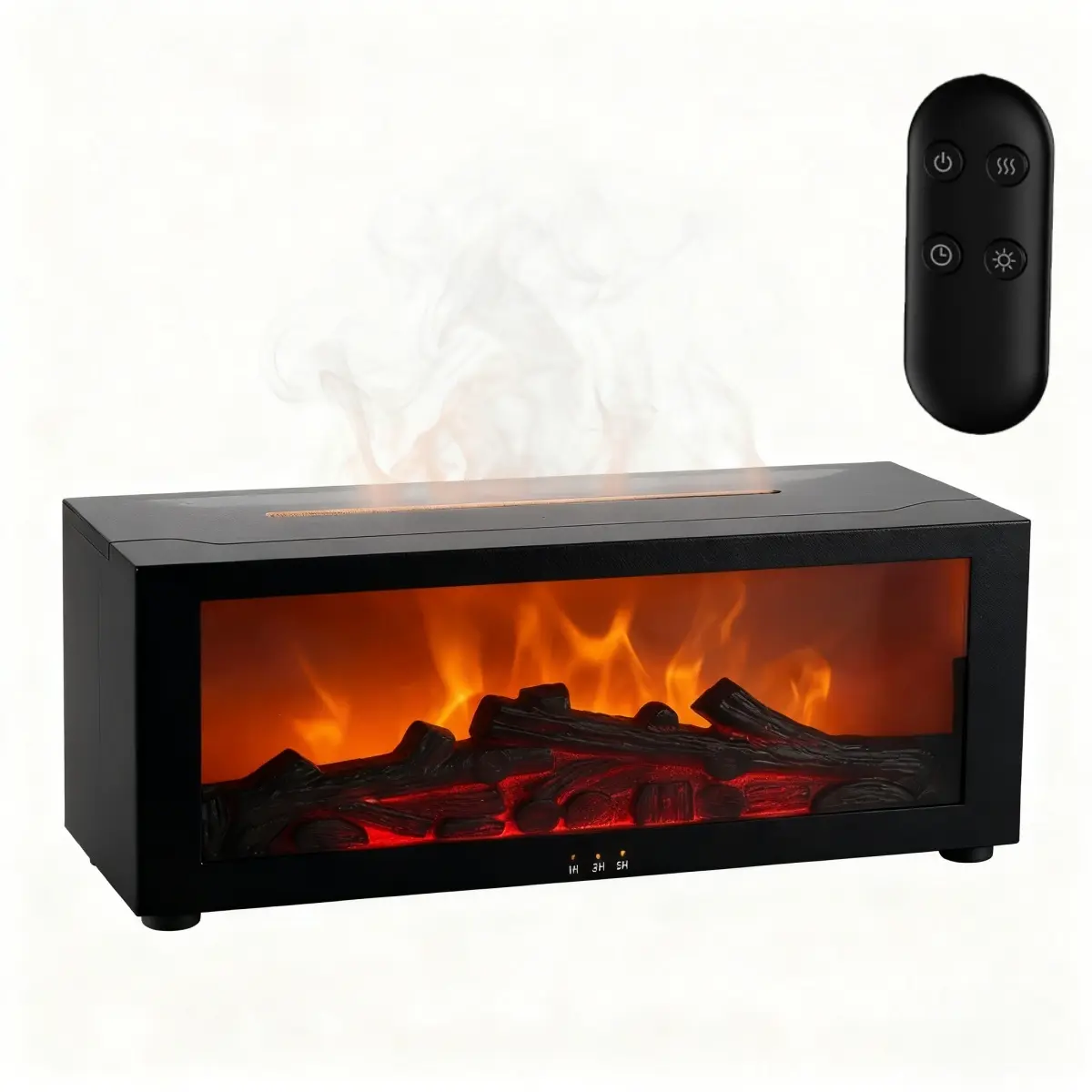 Upgraded Large-Capacity Water Tank Air Humidifier & Aromatherapy Machine - AC-Powered, Compact, Remote-Enabled, 7-Color LED Flame Ambient Lighting, 2-3 Usage Scenarios (Home/Bedroom/Office Mood), Timer, Automatic Shutoff, Calm, Valentine's Day Gift