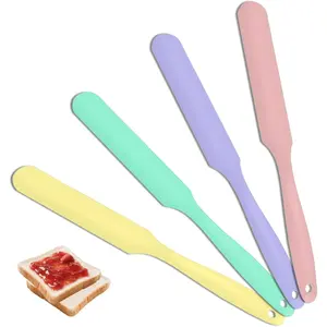 4Pcs Jar Spatula Silicone Long Scraper, Food-grade Cream Spatulas, Heat-Resistant Jam Spreader for Scraping Kitchen Baking Mixing Cake Butter