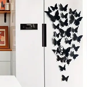 24pcs Butterfly Wall Stickers, Decorative Removable Waterproof Vinyl Decals, Ideal for Home Decor & Bedroom/living Room Enhancement
