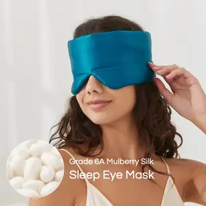 100% Double-Layer Mulberry Silk Sleep Mask with Adjustable Strap – Ideal for Travel, Yoga & Outdoor Use, Promotes Better Sleep, Sleep Aid Products