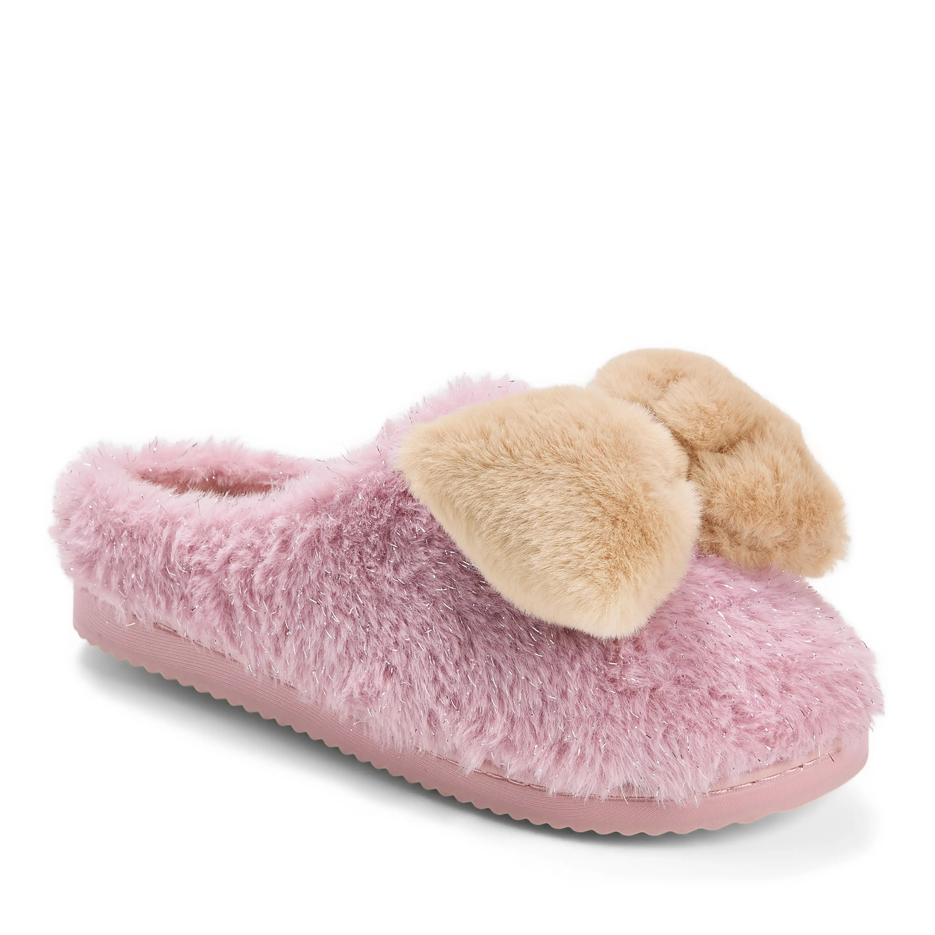 Dearfoams Rosie Clog Slippers for Women, Furry Slide-On Shoe, Plush Temperature-Regulating Footwear for Indoor-Outdoor Use