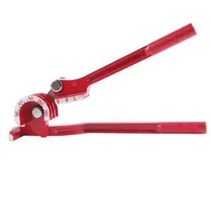 3 In 1 Tubing Bender, 0-180 Degrees Tube Bender Manual Pipe Bender Tool for 1/4 5/16 3/8 Inch Copper Aluminum Brass and Thin Steel Pipes(Red)