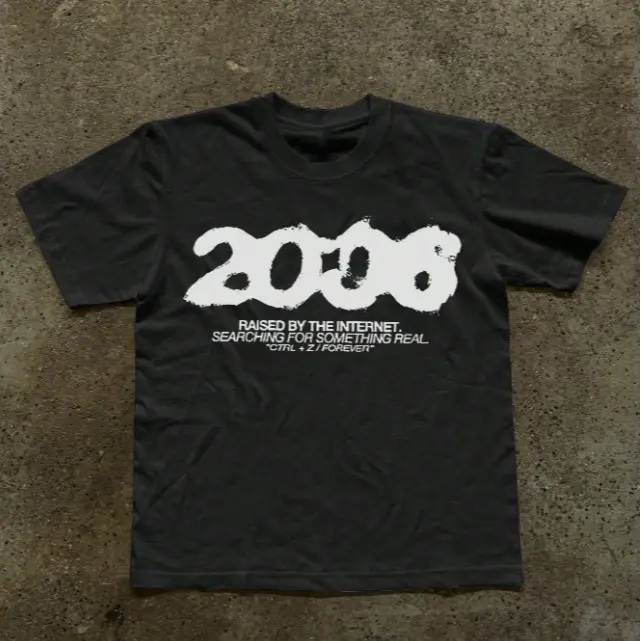 2008 Raised By The Internet" Oversized Tee |   Gen Z Y2K Streetwear T-Shirt