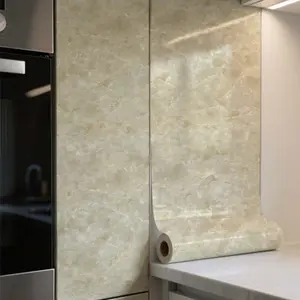 One roll [23.62 * 393.70 in ] imitation marble tile sticker, self-adhesive, smooth surface, suitable for living room, kitchen, bathroom, wall decoration and decorative wallpaper