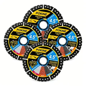 This 4.5-inch (115MM) POKING multifunctional cutting saw blade is made of wear-resistant and sharp diamond material, with 4 specifications to choose from, which can smoothly cut various materials such as stone, tiles, metal, plastic, etc.