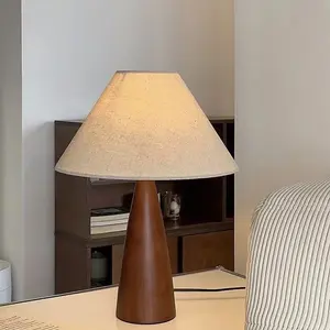 Solid Wood Table Lamp Modern Minimalist Bedroom Study Room Living Room Dining Room Coffee Table Creative Personality Romantic Atmosphere Decorative Table Lamp Wooden table lamp atmosphere wood warm table lampdesktop table lamp textured wood typhoon
