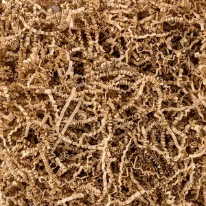 5OZ Christmas Paper Shred Filler - Crinkle Cut Paper Shred Filler Shredded Tissue for Halloween Thanksgiving Brithday Easter Wedding Gift Basket Filler Raffia Grass Paper Stuffing Decorative Craft Box Bags Wrapping Supplies (Kraft)