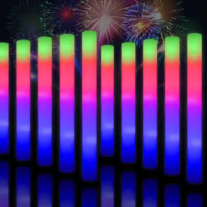 Avtctek Glow Sticks Bulk LED Glow Sticks – Light Up Foam Party Sticks, 3 Mode Flashing Lights, Reusable Battery Powered Glow Sticks for Party, Rave, Festival, Kids Toys & Gifts