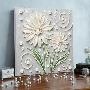 A framed pearl and diamond painting set Handcraft | Artistic patterns, acrylic paint on canvas, suitable for wall decoration in living rooms, bedrooms, and studies; a great choice for Christmas, New Year's, and birthday gifts.