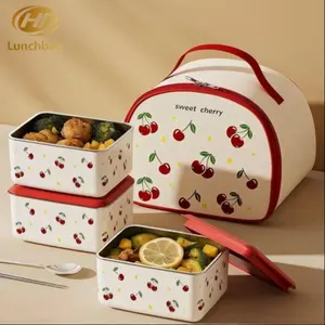 720ML High-Quality Food Grade Stainless Steel Bento Lunch Box, Cute Cherry Design, Microwave Safe, Single Layer, Durable Lunch Box, Reusable Lunch Box, Healthy Eating Containers, Model Xinghao T00yt0011
