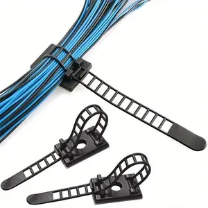 Organize Your Cables in Style with 10/20pcs Adjustable Cable Tie Mount Clips, Office Desk Accessories, Desk Cable Organizer