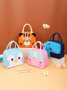 Cartoon 3D Lunch Bag, Cute Insulated Handbag, Student Bento Box, Portable Lunch Pouch, Adorable Meal Container, Easy Carry Design, Zipper Lunch Bag