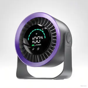 Quiet USB Rechargeable Desk Fan, 100 Speed Adjustable, 360° Rotation, Portable Personal Fan with LED Display, Wall Mounted Design for Home Office Bedroom Use
