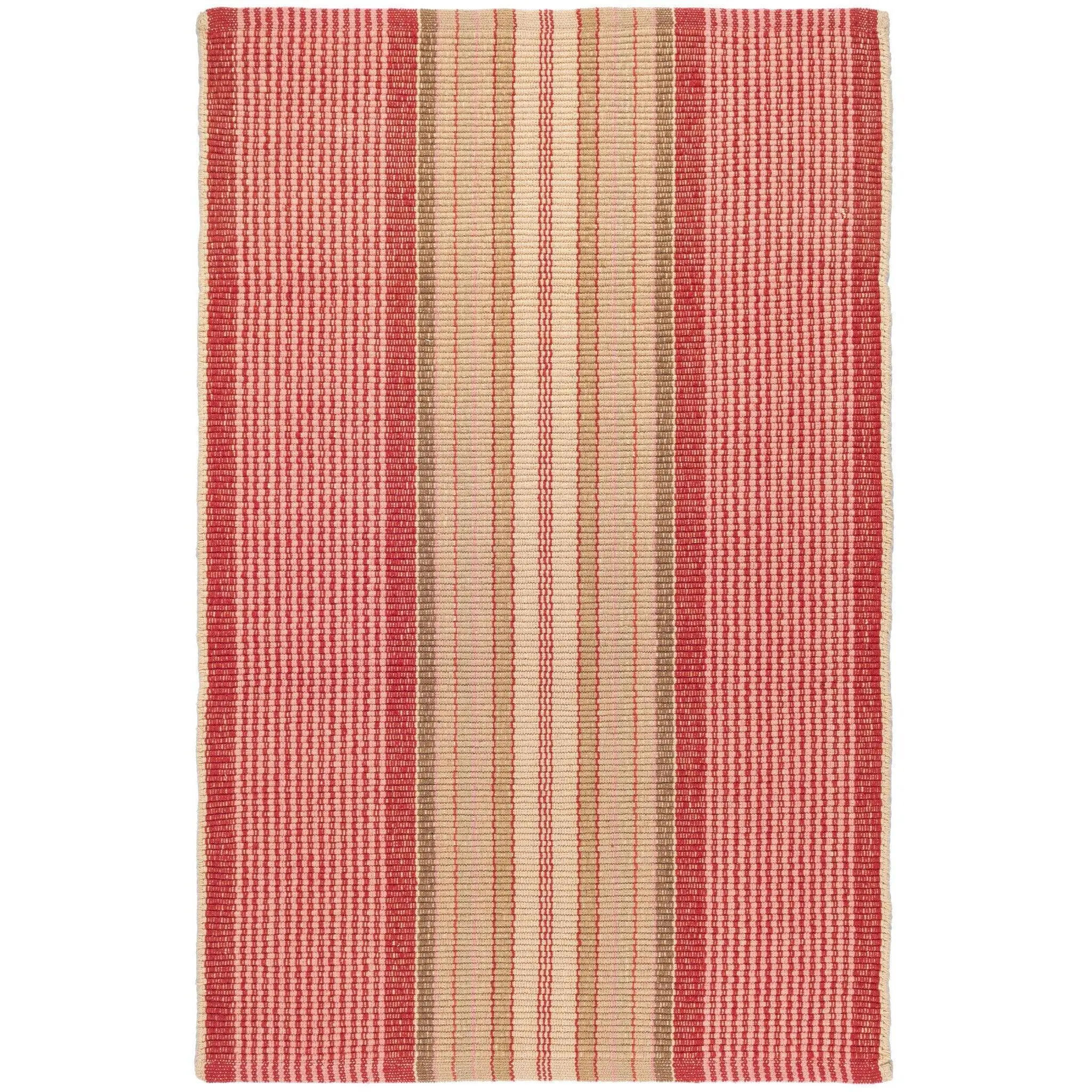 Framboise Handwoven 100% Cotton Area Rug, 2x3, Reversible Flat Weave, Indoor Use Household Textile Carpet