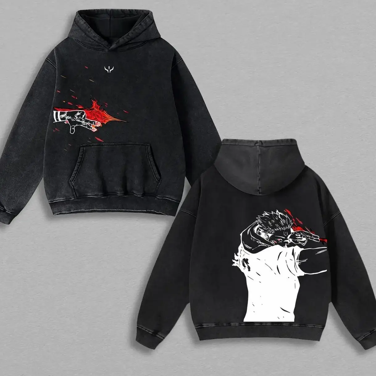 Limited Edition Ryomen Sukuna - Jujutsu Kaisen Anime Double Printed Oversize Lightweight Acid Washed Hoodie, Gift For anime lover Menswear Top Classic Oversized Seamless Hoodie Clothing 772