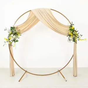 Beige 4-Way Stretch Spandex Backdrop Drape Curtain, Wrinkle Free Event Divider Panel with Rod Pockets - 5ftx18ft