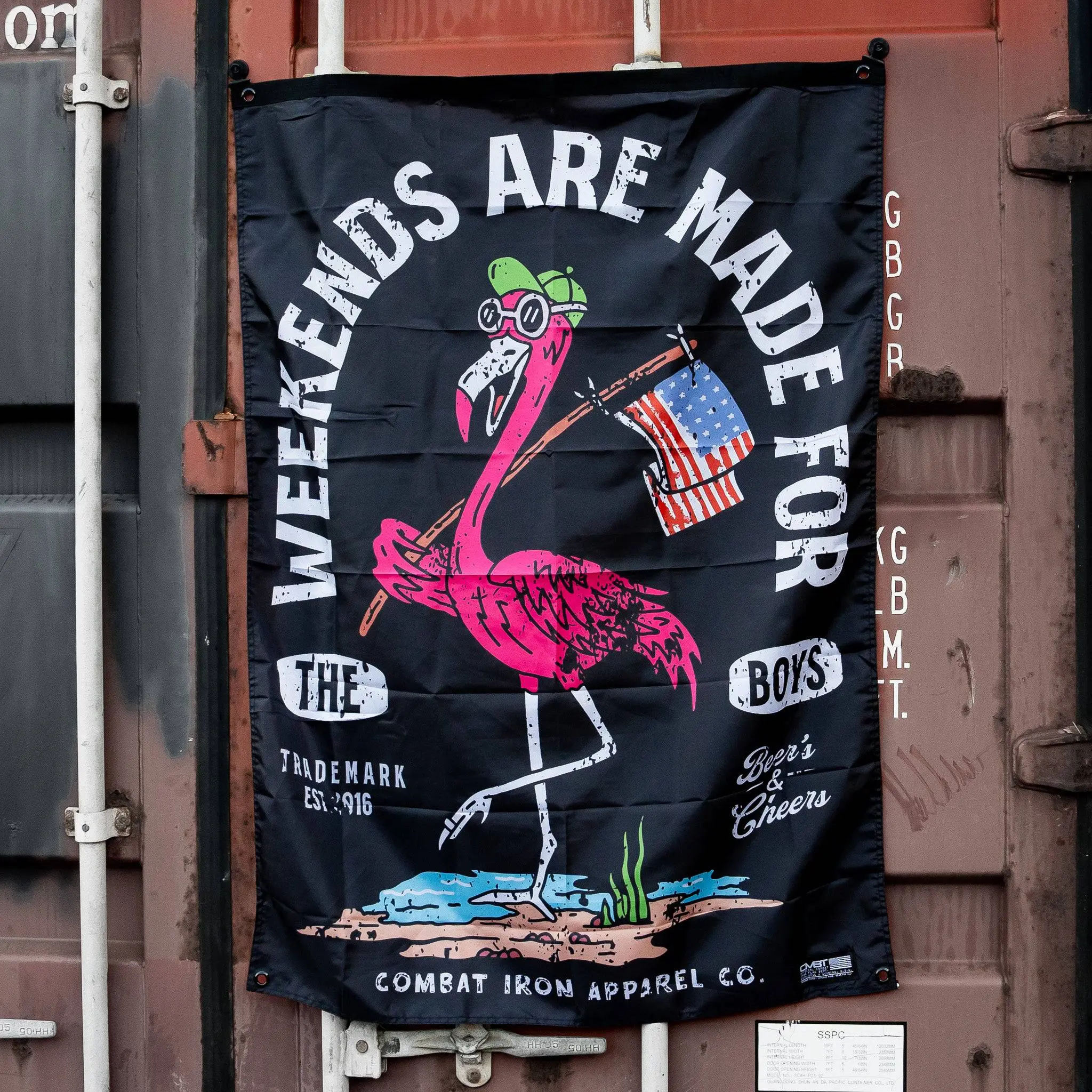 Weekends Are Made For The Boys Wall Flag Decor Tapestry 5' Tall 3' Wide Hand Washable Banners for Gyms Home Garage Events