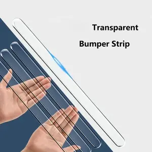 4counts Extended Car Door Bumper Strip Transparent Body Protector Anti-scratch & Anti-scuff Protective Strip Body Decoration Strip