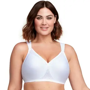 Glamorise Womens MagicLift Seamless T-Shirt Wirefree Bra 1080 White 36DD