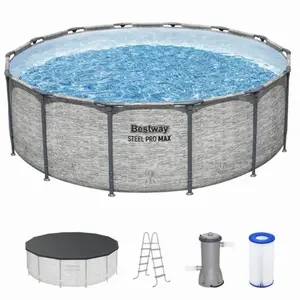 Bestway Steel Pro MAX 14'x48" Round Above Ground Swimming Pool with Pump & Cover