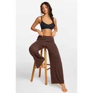 Modal Ribbed Wide Leg Casual Pants