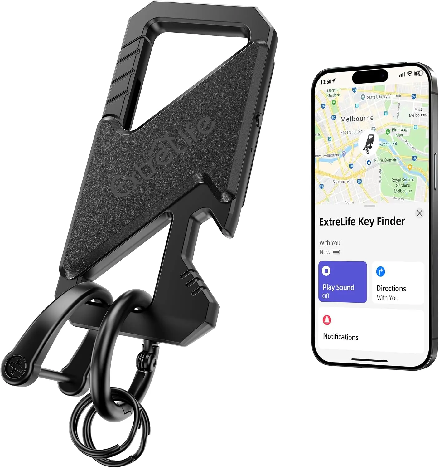 Keychain, Works with iPhone Find My, Heavy Duty Keychain with Bottle Opener, Carabiner Car Key Chains, Key Chain with GPS Tracker, Anti-Lost Smart Keys Finder, Rechargeable,SummerWins