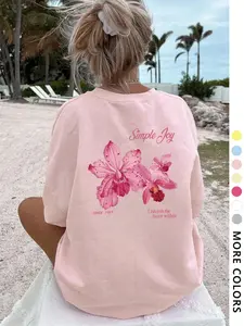 【100% cotton】 Floral Print Graphic Tee | Women's Casual Fashion T-Shirt | Trendy Boho Flower Top | Soft Cotton Ladies Apparel | Daily Wear Summer Shirt | Vintage Botanical Style | All Season Nature Lover Gift | Classic Crew Neck Casual Wear