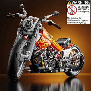 Motorcycle Model Building Blocks Toy, Motorcycle Model Assembly Toy, Creative Desktop Decoration for Home Office, Diy Building Model