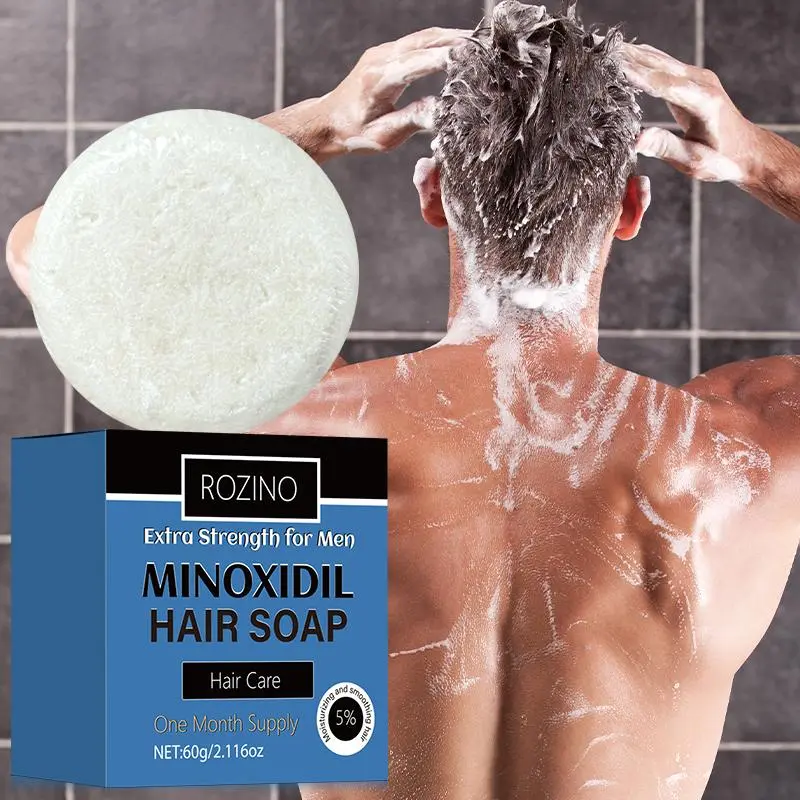 5% Minoxidil Hair Strengthening Shampoo, Hair Care Soap for Men, Gentle Moisturizing Hydrating Hair Care Product with Caffeine for Daily Use, Strengthens Hair, Thicker Looking Hair, Hair Growth Promotion, Hair Growth Product