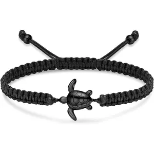 Cremation  Sea Turtle Urn Bracelet for Ashes for Women Men Memorial Adjustable Braided Ashes Bracelet