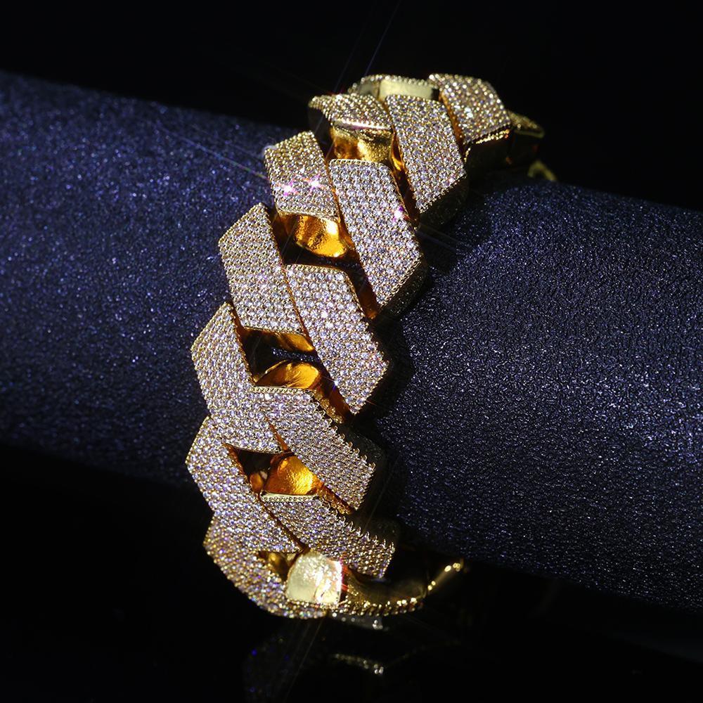 NUOYA 25MM Big heavy Iced Out Bracelet Men Woman Luxury Cz Cuban Link Bracelet Hip Hop Jewelry Drop Shipping ﻿